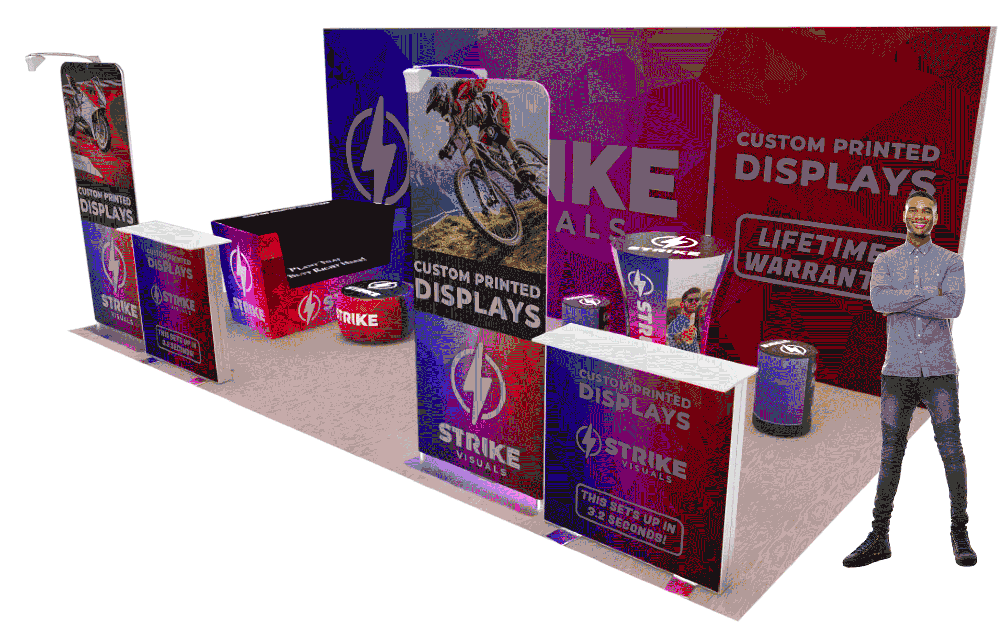 Strike Discount Trade Show Booth 20×10 Package F
