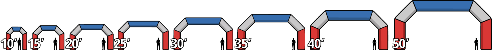 Strike Inflatable Arches from 10 feet to 50 feet wide Strike Inflatable Arches from 10 feet to 50 feet wide